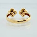 Anillo Doble Trebol 3gr / T5 1/2 / Tres Oros 18K