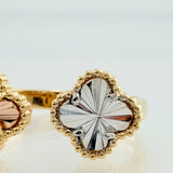 Anillo Doble Trebol 3gr / T5 1/2 / Tres Oros 18K