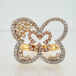 Anillo Mariposas Silueta 4.7gr / T6 3/4 / Tres Oros 18K %
