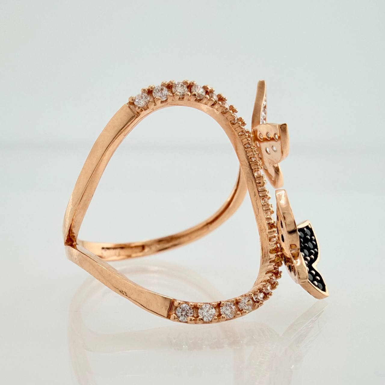Anillo Doble Mariposa 2.75gr / T6 /Tres Oros 18K %