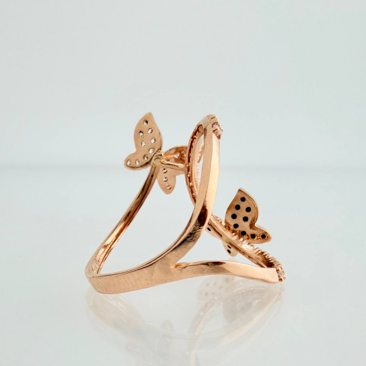 Anillo Doble Mariposa 2.75gr / T6 /Tres Oros 18K %
