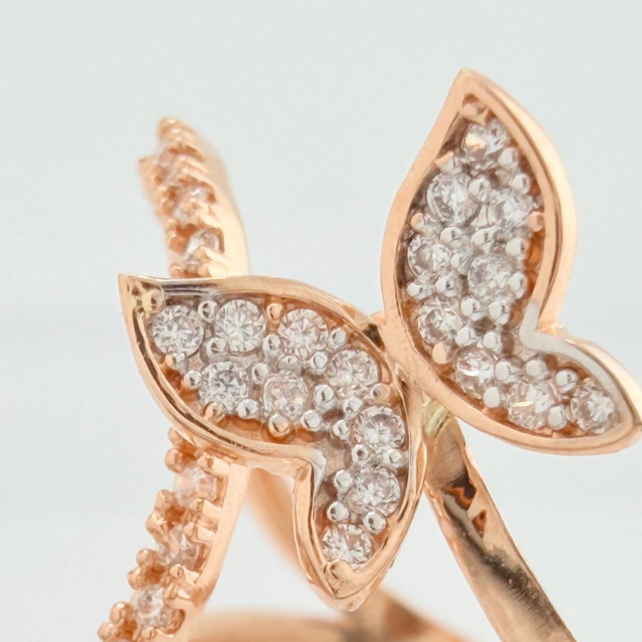 Anillo Doble Mariposa 2.75gr / T6 /Tres Oros 18K %