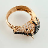 Anillo Caballo 6.75gr / T10 1/4 / Dos Oros Negro Rosa 18K %