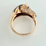 Anillo Caballo 6.75gr / T10 1/4 / Dos Oros Negro Rosa 18K %