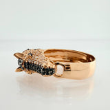 Anillo Caballo 6.75gr / T10 1/4 / Dos Oros Negro Rosa 18K %