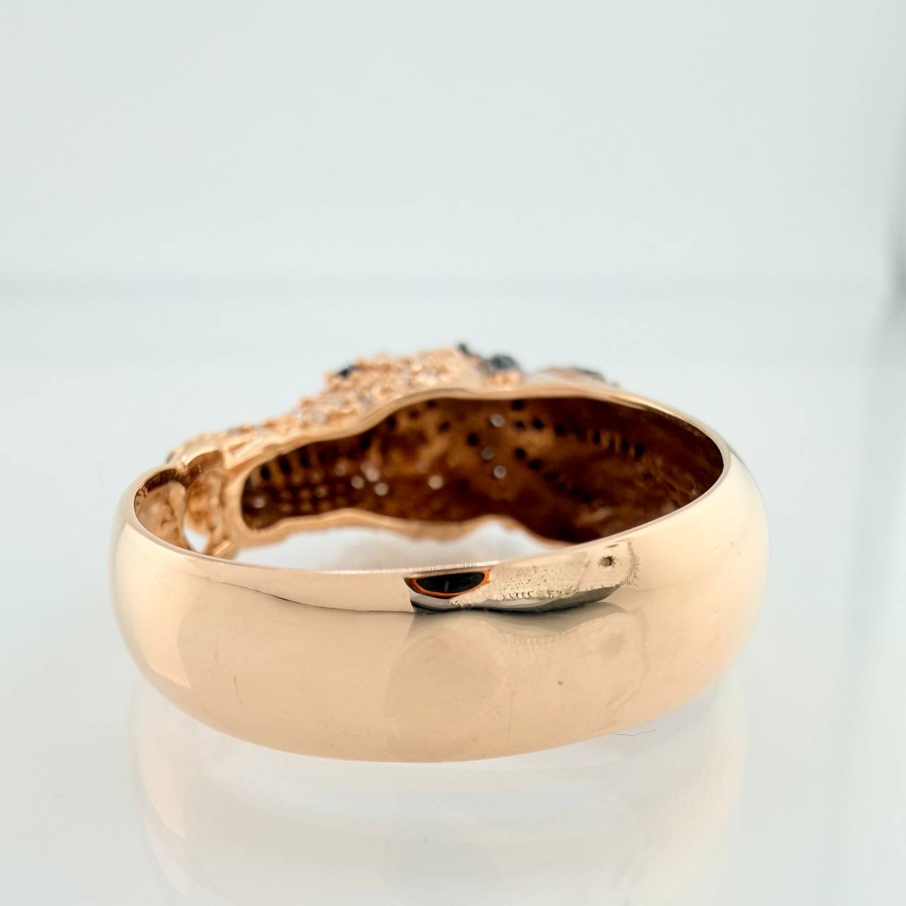 Anillo Caballo 6.75gr / T10 1/4 / Dos Oros Negro Rosa 18K %