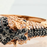 Anillo Caballo 6.75gr / T10 1/4 / Dos Oros Negro Rosa 18K %