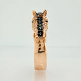 Anillo Caballo 6.75gr / T10 1/4 / Dos Oros Negro Rosa 18K %
