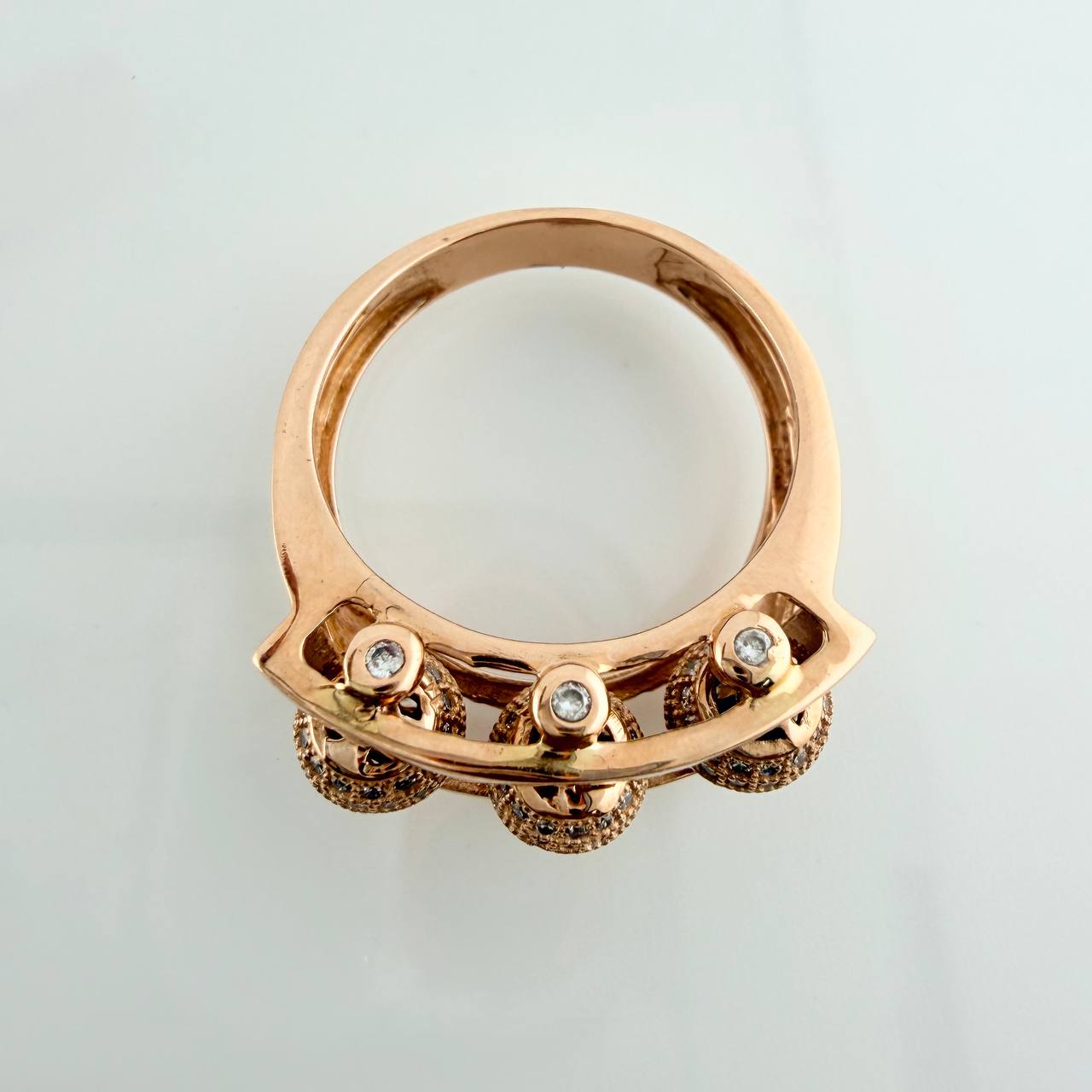 Anillo Bolas De Fuego 8.5gr / T10 / Oro Rosa 18K %