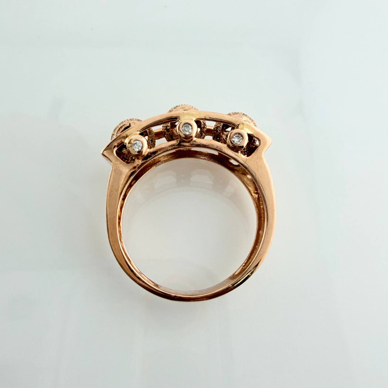 Anillo Bolas De Fuego 8.5gr / T10 / Oro Rosa 18K %