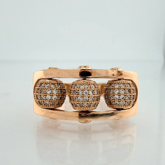 Anillo Bolas De Fuego 8.5gr / T10 / Oro Rosa 18K %