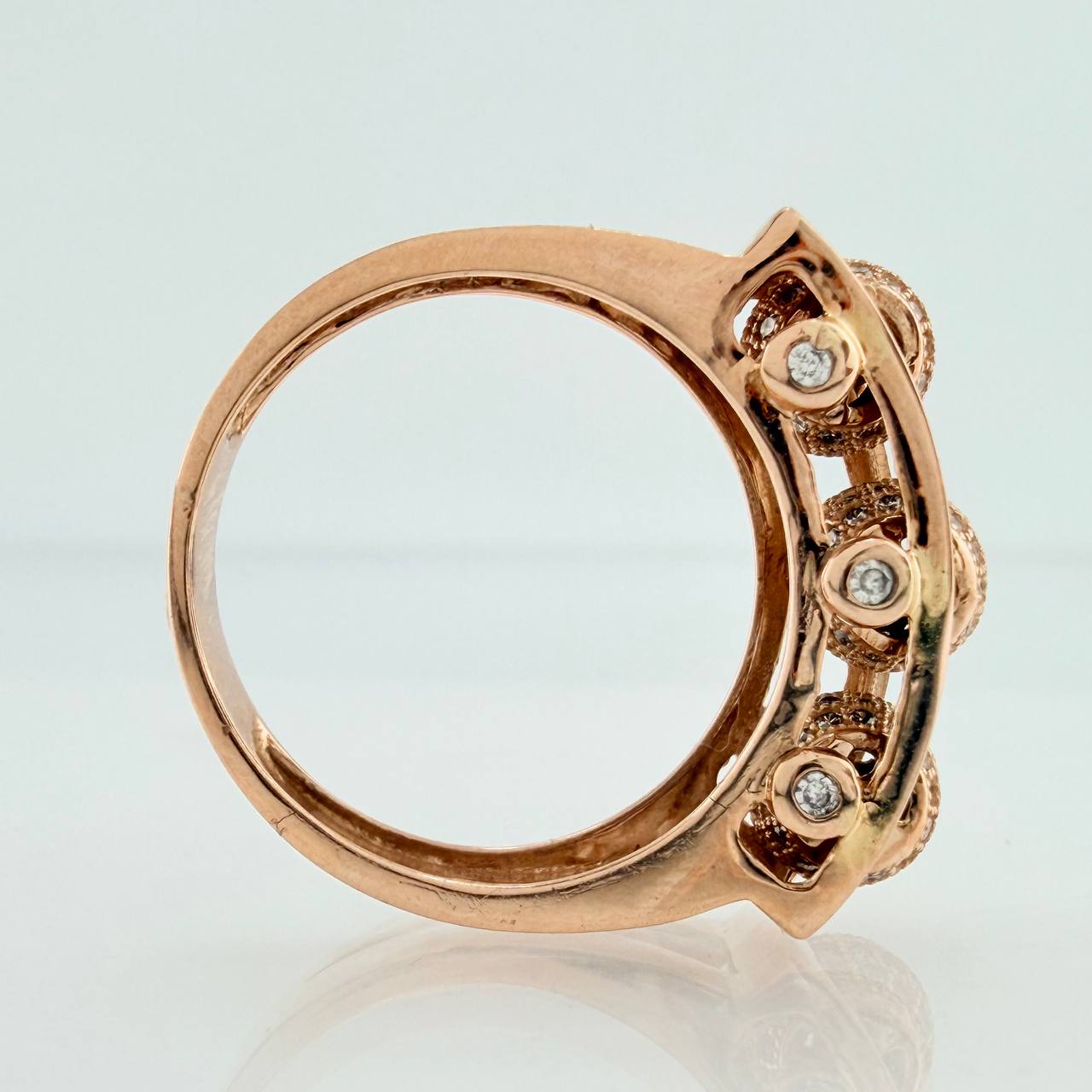Anillo Bolas De Fuego 8.5gr / T10 / Oro Rosa 18K %