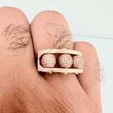 Anillo Bolas De Fuego 8.5gr / T10 / Oro Rosa 18K %