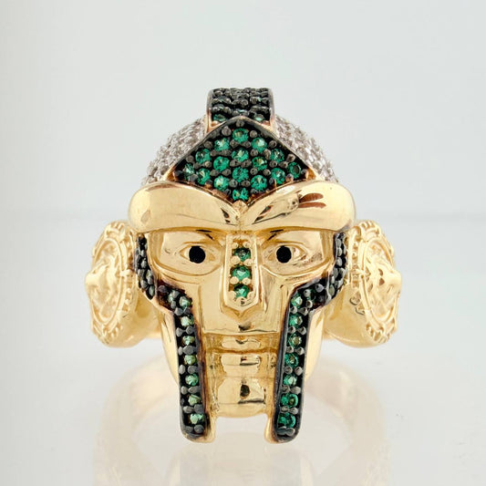 Anillo Rostro Gladeador 11.65gr / T10 1/2 / Tres Oros 18K %
