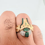 Anillo Rostro Gladeador 11.65gr / T10 1/2 / Tres Oros 18K %