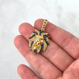 Dije Leon 8.1gr / 3.8cm / Circones Blancos Negros Oro Amarillo *