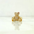 Anillo Oso Articulado 5.85gr / T7 1/4 / Circones Blancos Fucsias Oro Amarillo *