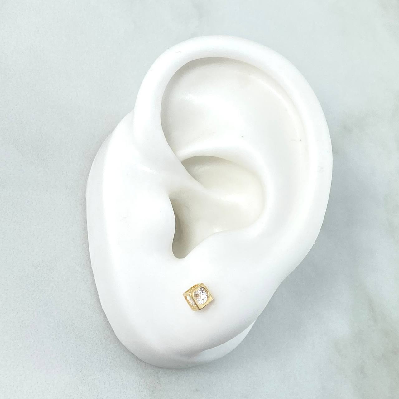 Topos Cubo 0.75gr / Circones Blancos Oro Amarillo