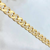 Cadena Cubana Broche Cajon 35.1gr / 65cm / 7mm Circones Blancos Oro Amarillo +3 ©