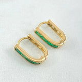 Candongas Curvas Perpendiculares Esmeraldas 56pts 2.9gr / 1.5cm / Oro 18K ©