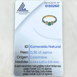 Anillo Estrellas Dilaterales Esmeraldas 48pts Diamantes 20pts 2.75gr / T7 3/4 / Oro 18K ©