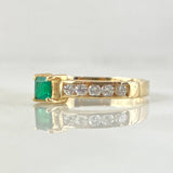 Anillo Solitario Marco Esmeraldas 25pts Diamantes 25pts  3.05gr / T6 1/2 / Oro 18K ©