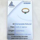 Anillo Solitario Marco Esmeraldas 25pts Diamantes 25pts  3.05gr / T6 1/2 / Oro 18K ©