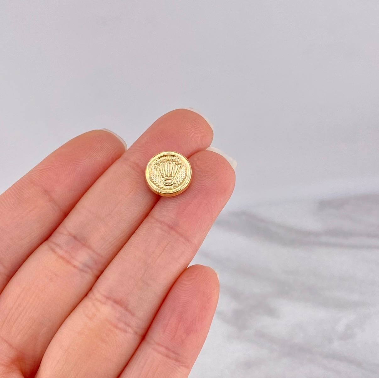 Herraje Corona Texturizado 0.25g / 0.8cm Oro Amarillo 18K