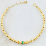 Pulso Militar Luna Esmeraldas 20pts Diamantes 40pts 5.55gr / 18.5cm / Oro Amarillo 18K ©