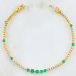 Pulso Tennis Segmentado Esmeraldas 60pts Diamantes 78pts 6.05gr / 17cm / Oro Amarillo 18K ©