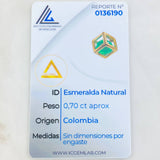 Dije Cubo Esmeralda 70pts 0.65gr / 0.6cm / Oro Amarillo 18K ©