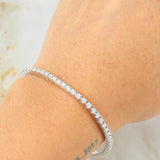Pulso Tennis Articulado Diamantes 1.90 Qts 8.3gr / 18cm / Oro Blanco 18K ©