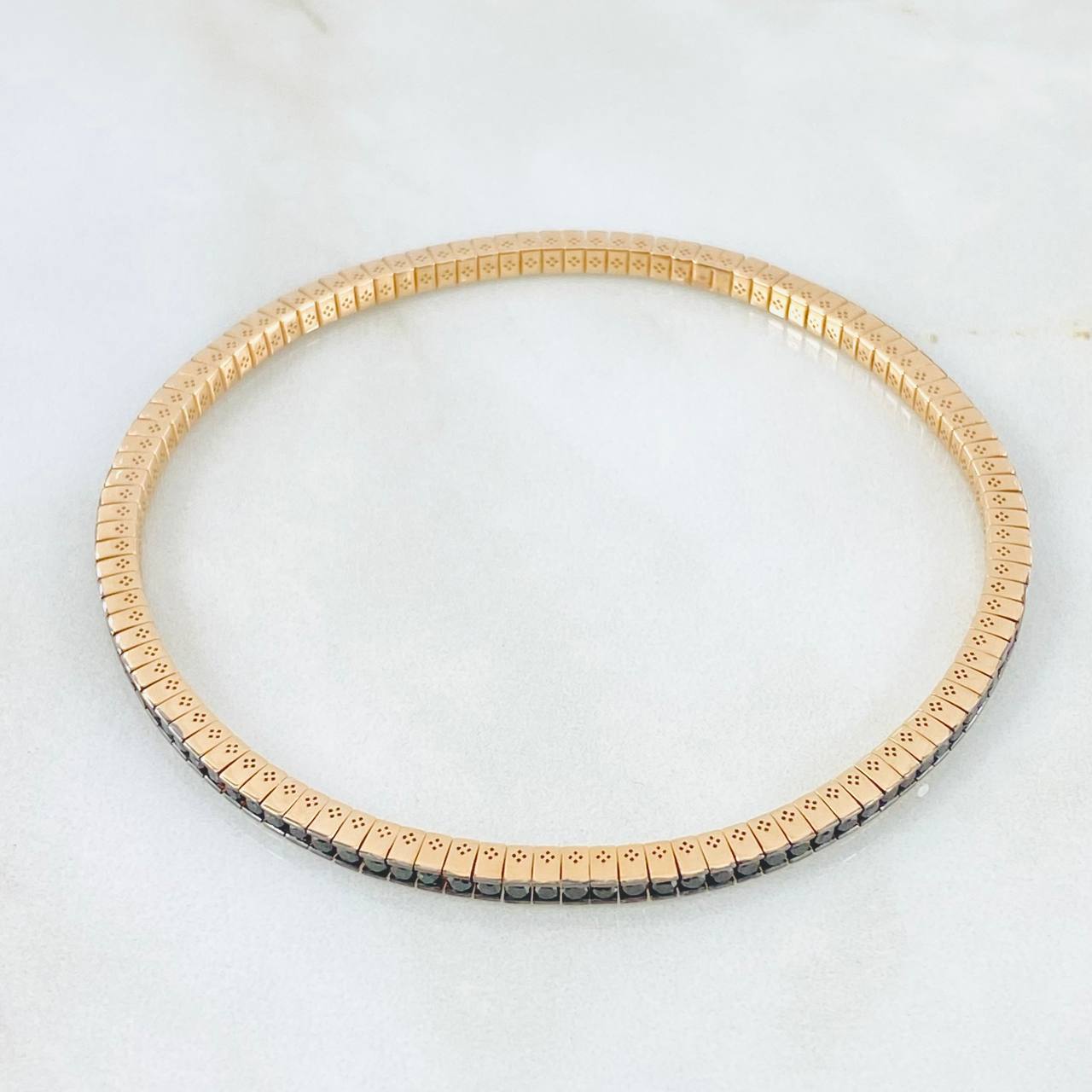 Pulso Tennis Articulado Diamantes 3 Qts 11.25gr / 22cm / Oro Rosa 18K ©