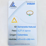 Anillo Solitario Ojo Infinito Esmeralda 27pts 2.5gr / T6 / Oro Amarillo 18K ©