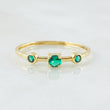 Anillo Solitario Dos Ojos 0.85gr / T7 1/4 / Oro Amarillo 18K ©