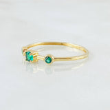 Anillo Solitario Dos Ojos 0.85gr / T7 1/4 / Oro Amarillo 18K ©