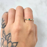 Anillo Solitario Dos Ojos 0.85gr / T7 1/4 / Oro Amarillo 18K ©