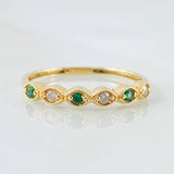 Anillo Linea de Ojos 1.1gr / T5 1/2 / Oro Amarillo 18K ©