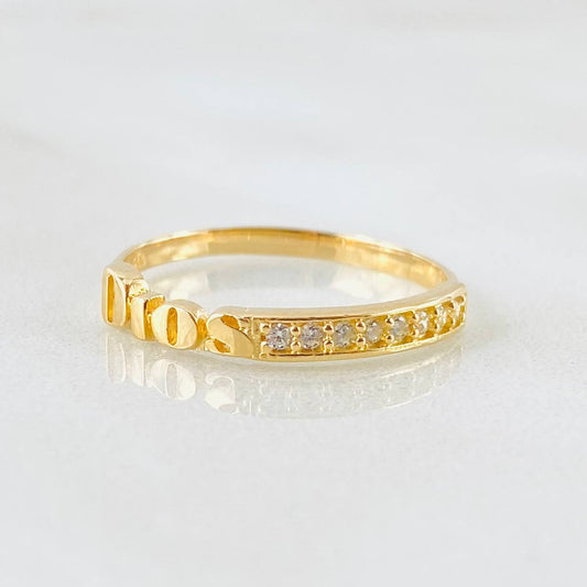 Anillo Dios 1.5gr / T5 3/4 / Oro Amarillo 18K ©