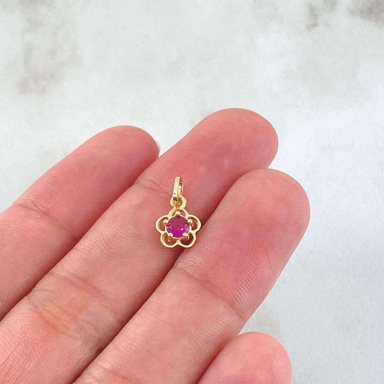 Dije Flor  0.4gr / 1.4cm / Oro Amarillo 18K