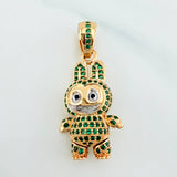 Dije Conejo Sonriente 6 g / 3.5 cm Dos Oros Amarillo Blanco 18K