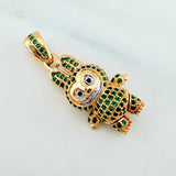 Dije Conejo Sonriente 6 g / 3.5 cm Dos Oros Amarillo Blanco 18K