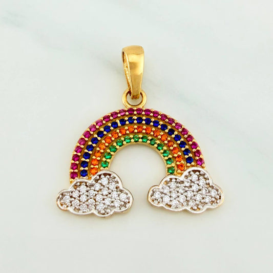 Dije Arcoiris 2.45 g / 2.3 cm Dos Oros Amarillo Blanco 18K