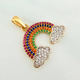 Dije Arcoiris 2.45 g / 2.3 cm Dos Oros Amarillo Blanco 18K