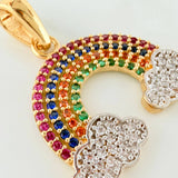 Dije Arcoiris 2.45 g / 2.3 cm Dos Oros Amarillo Blanco 18K