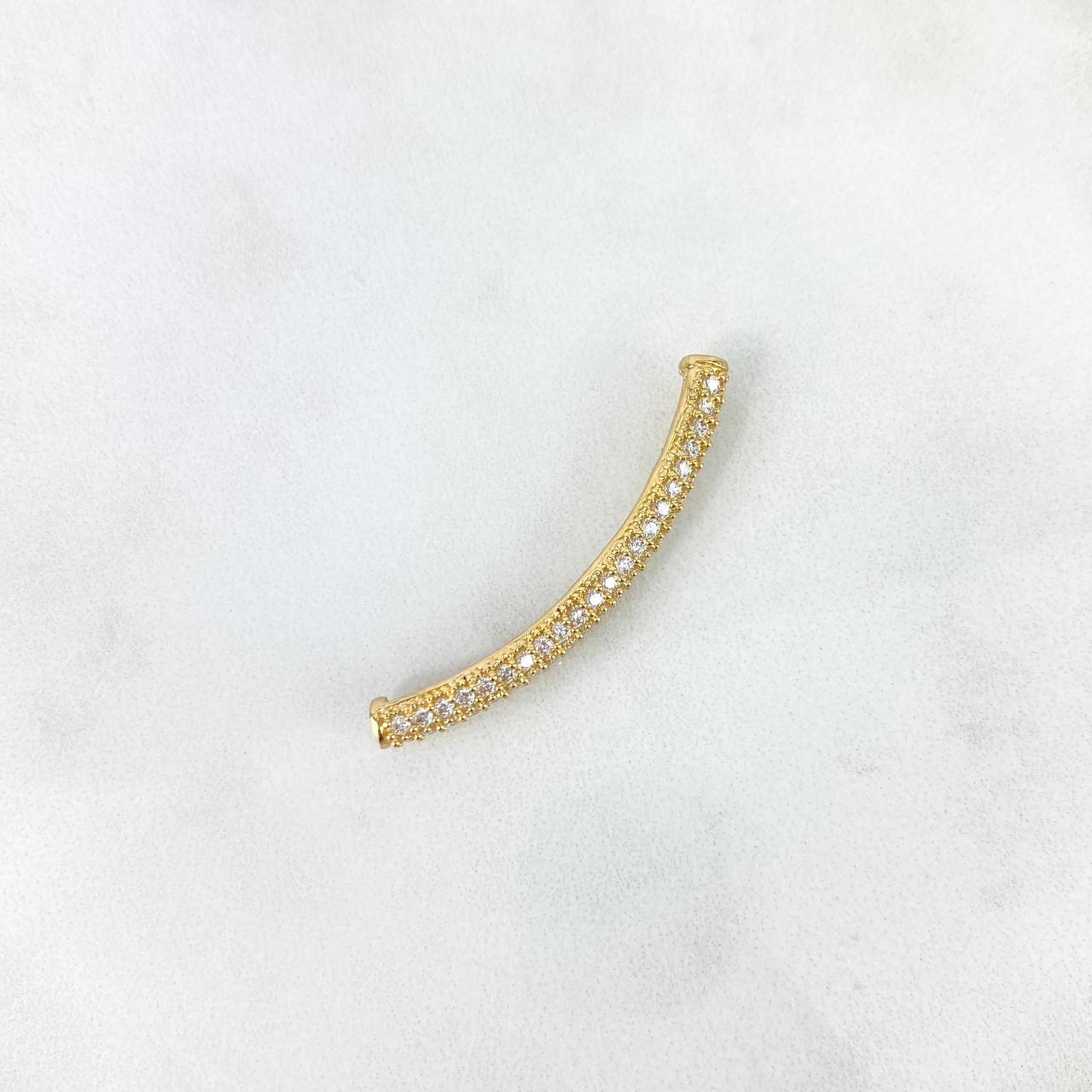 Herraje  Tubular  3gr / 3.5cm / Circones Blancos Oro Amarillo 18K *