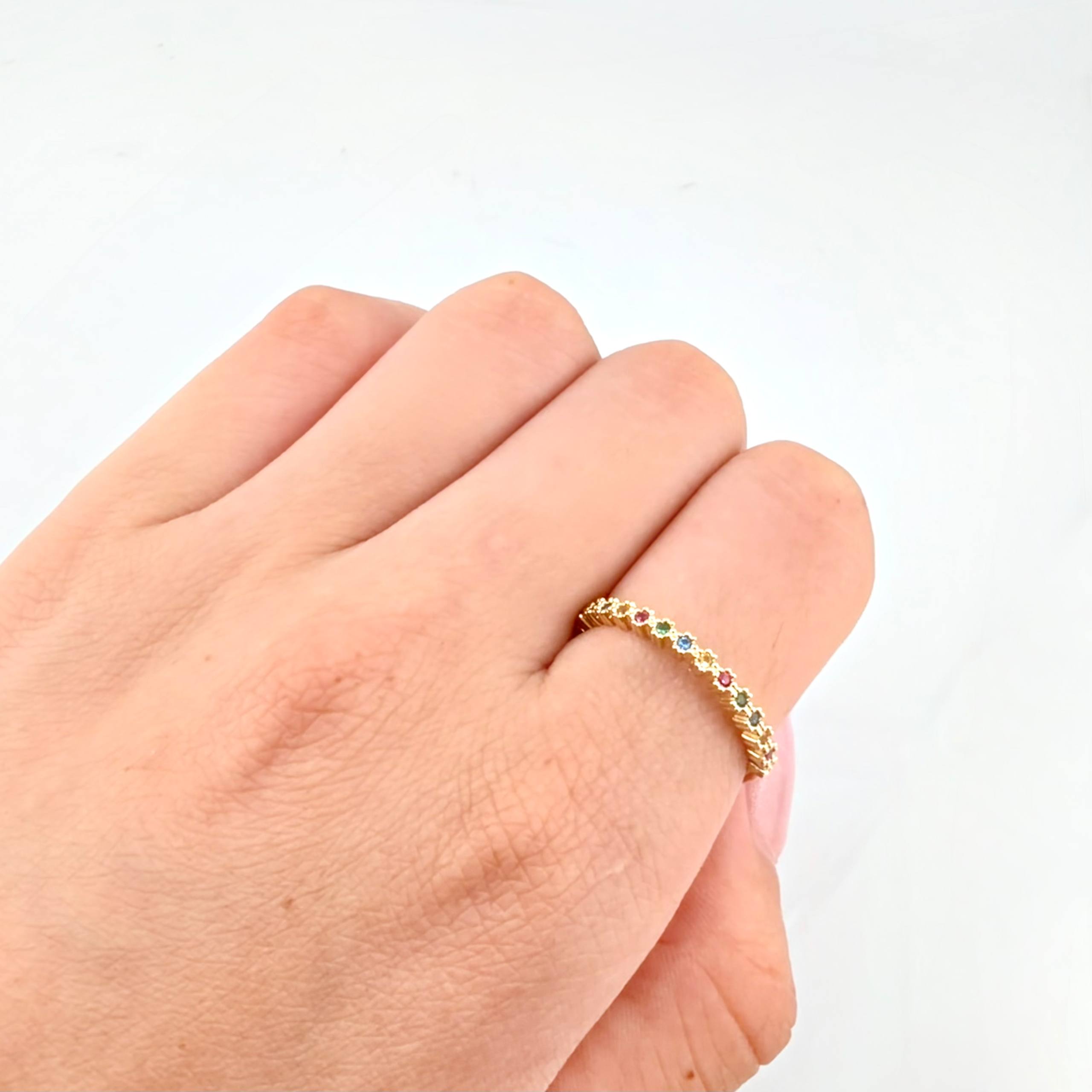 Anillo Ola Carril 1.8gr / T7 1/2 / Oro Amarillo 18K *