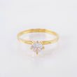 Anillo Solitario Curva Recta 1.6gr / T7 / Oro Amarillo 18K *