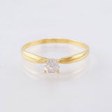 Anillo Solitario Cuatro Garras 1.1gr / T6 3/4 / Oro Amarillo 18K *