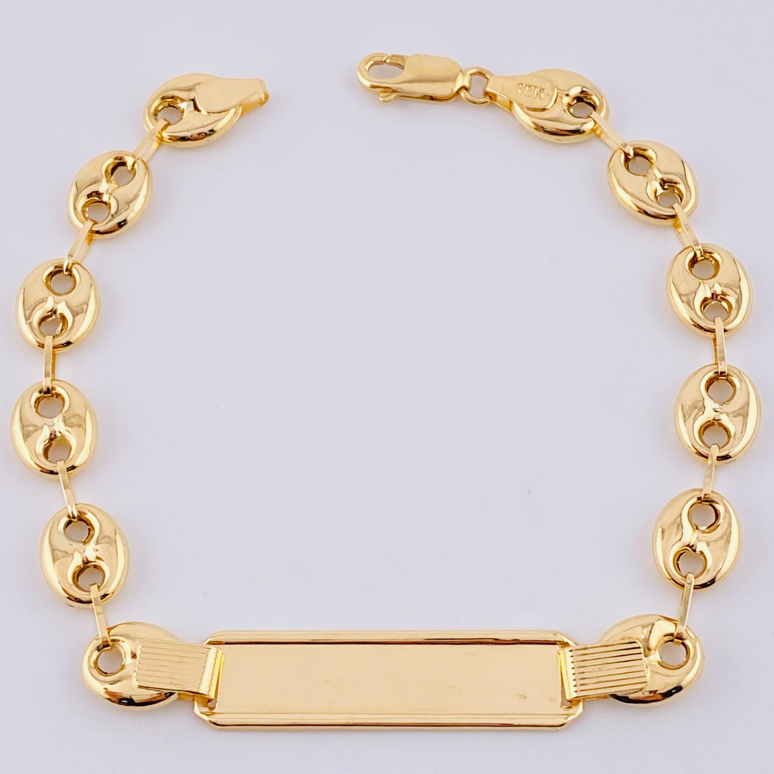 Pulso Placa GC Robusta 6.15gr / 20.5cm / 8mm Oro Amarillo 18K ©
